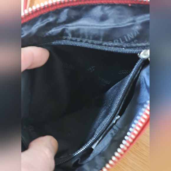 Perlina Rich Red Soft Leather Crossbody Purse Bag Organizer - Picture 11 of 13